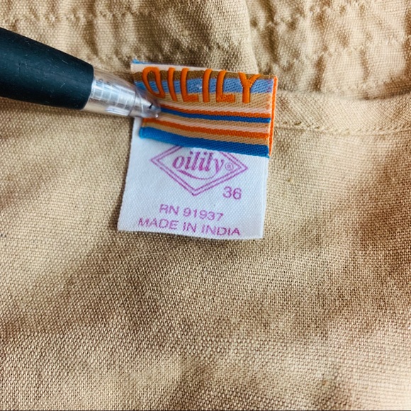 Oilily / Tan Embroider Floral Bell Sleeve V Neck - Picture 7 of 8